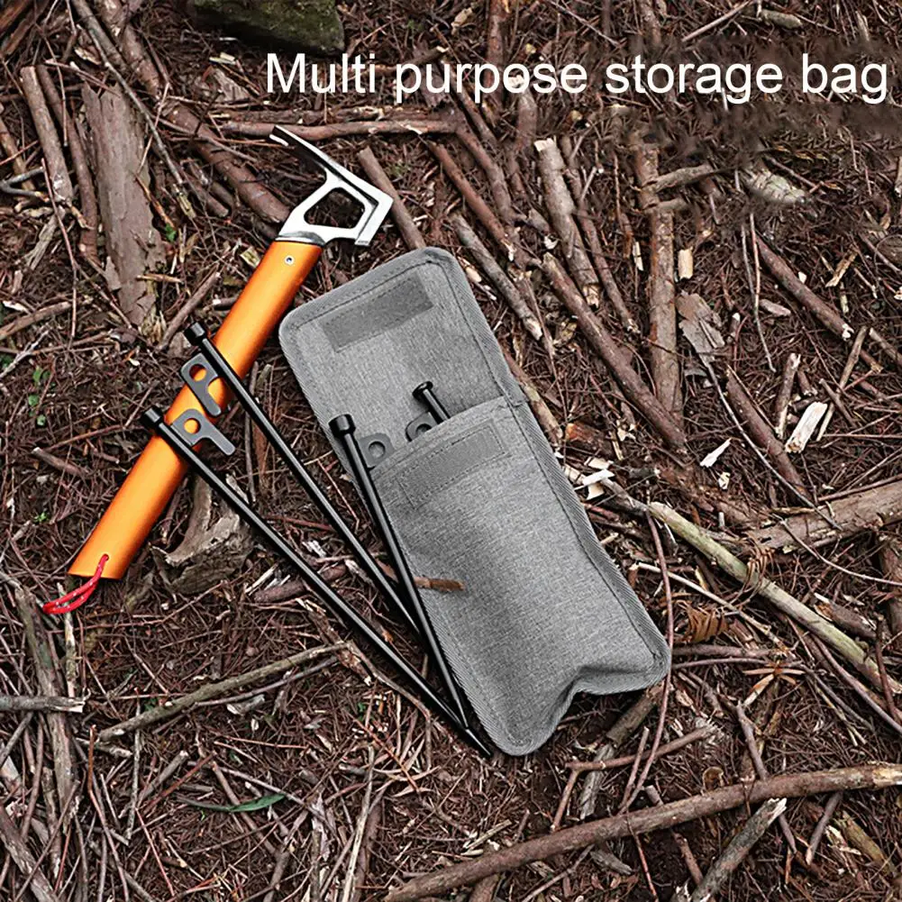 Floor Nail Storage Bag Ground Outdoor Camping Tent Pegs Storage Bag Tent Canopy Pole Kit Pouch Ground Pegs Backpack