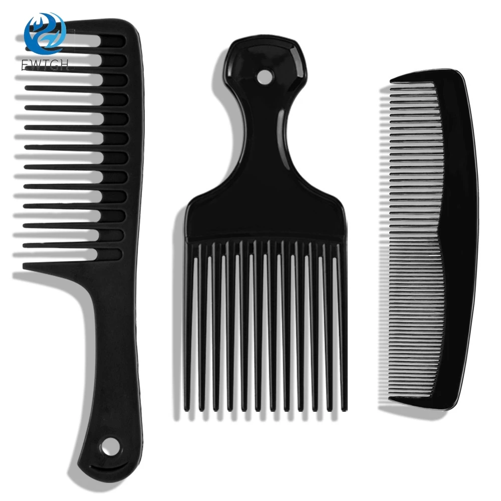 3PCS/1PC Wide Toothed Brush Comb Fork Brush Insertion Type Hair Comb Plastic Gear Comb Curly Hair African Hairstyle Tool