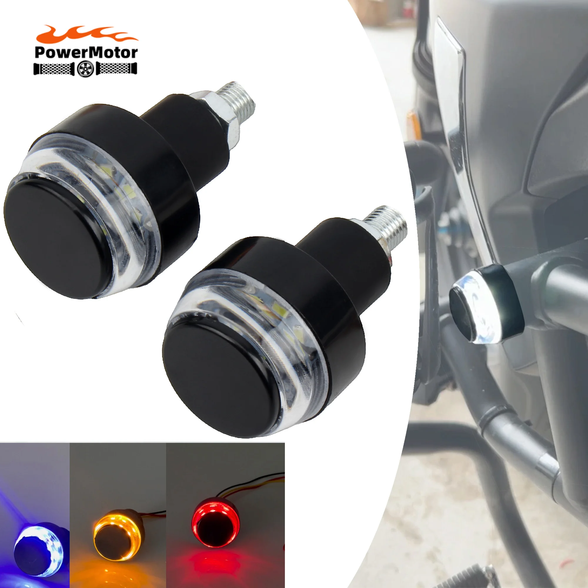 

For 22mm Handlebar Grip Motorcycle Mini Turn Signal Light Universal Motorbike Signal Light Hand Grip End Blinker