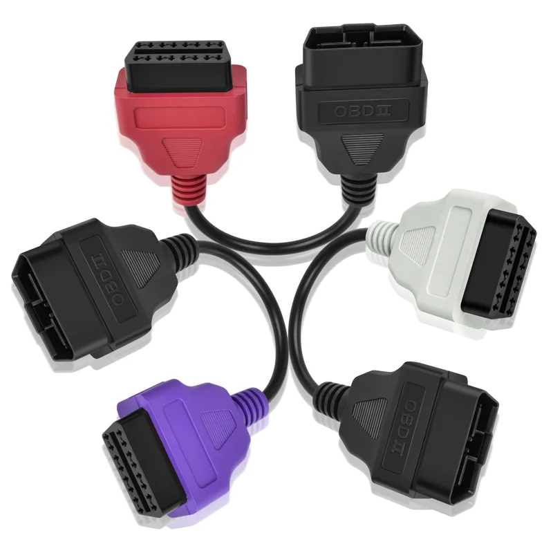 Newest 6/4/3Pcs/Lot OBD2 Connector Diagnostic Adapter Cable for FIAT ECU Scan & Multiecuscan Adaptor for Fiat 6 colors Cables