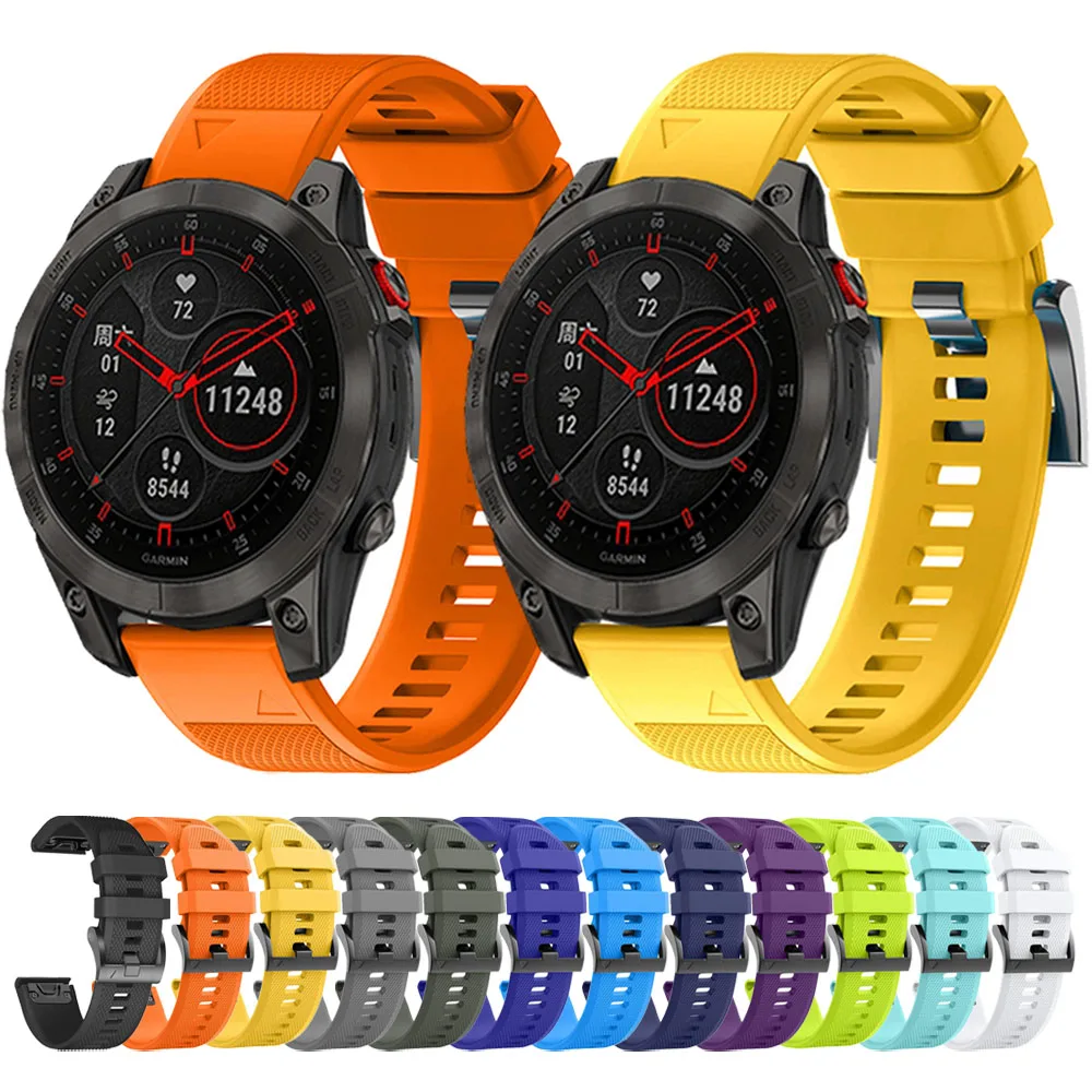 Watch Band For Garmin Fenix 8 47mm 51mm E 7 7X 6 6X 5 5X/Marq/Epix Pro Gen 2/Enduro 3 QuickFit 22mm 26mm Silicone Strap Bracelet