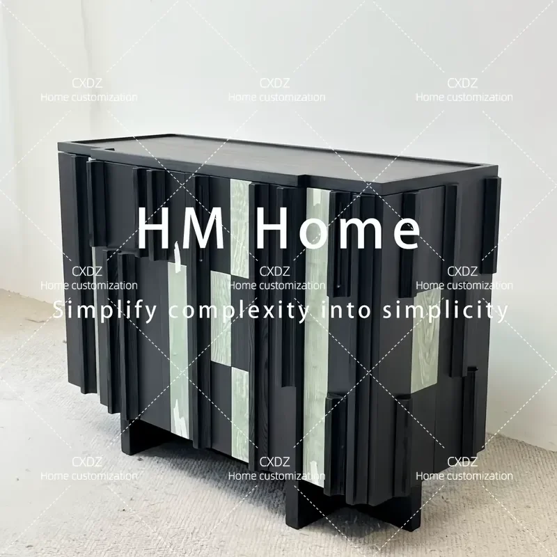 Modern Simple Black High End Porch Cabinet Multi Layer Vertical Storage Locker for Living Room Household Decorative Furniture