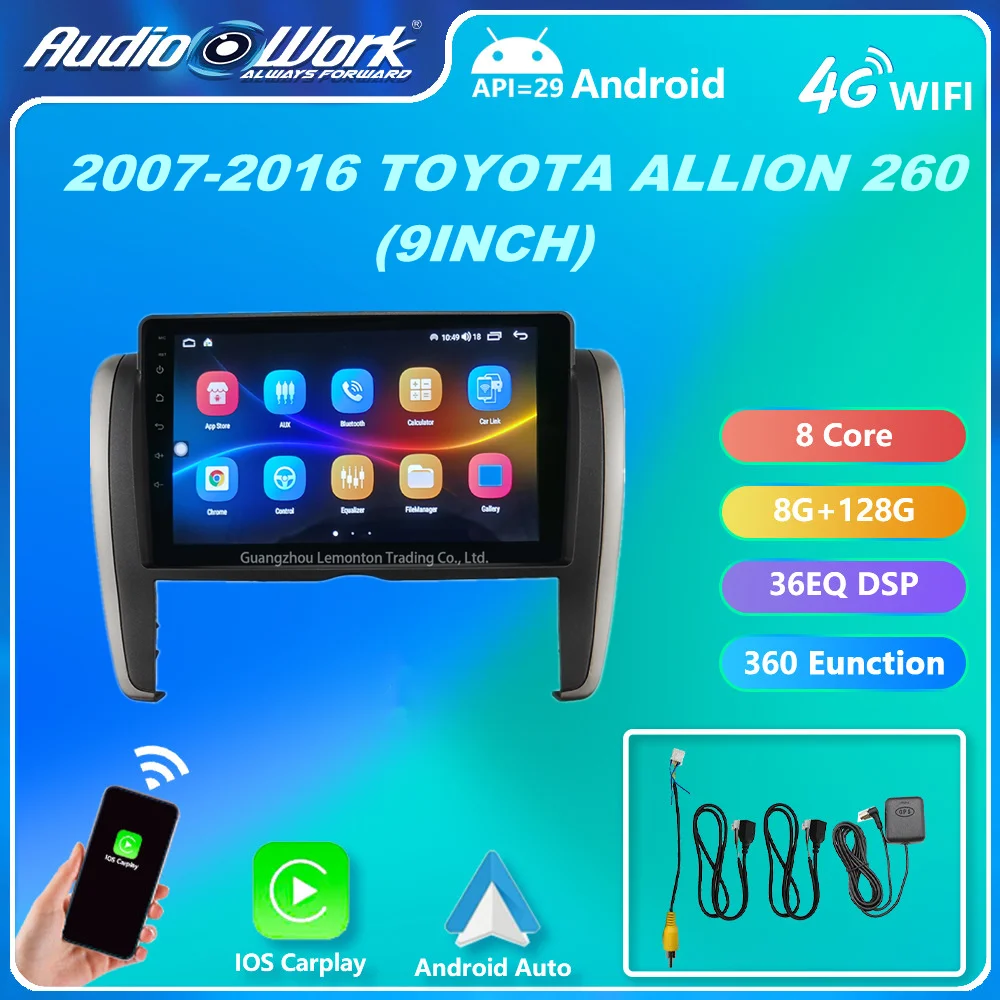 

9 inch Android HD Touchscreen Car Radio for 2007-2015 Toyota Allion with USB AUX support Carplay DVR GPS Navigation