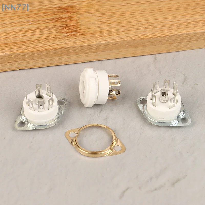Soket tabung vakum keramik, 2 buah 7pin B7G dasar katup untuk 6Z4/EAA91/EC92, dll Amplifier Audio antik DIY dudukan Casis