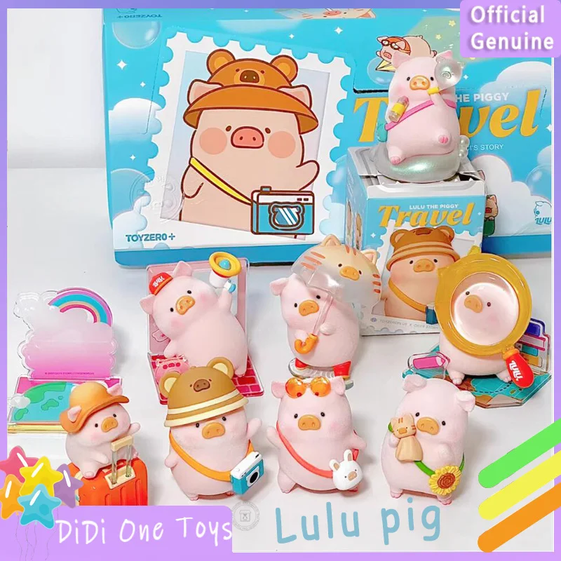 

Cute Lulu Pig Travel Series Blind Box Kawaii Piggy Anime Figure Doll Surprise Bag Room Ornament Collection Model Toys Kids Gifts