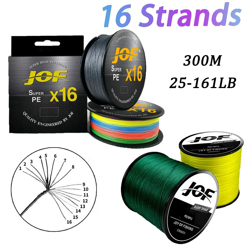 X16 Hollowcore Braided Fishing Line 300M 16 Strands Saltwater Saltwater Weave Cord Boat/SeaFishing Accessories Pesca 0.8#-15.0#