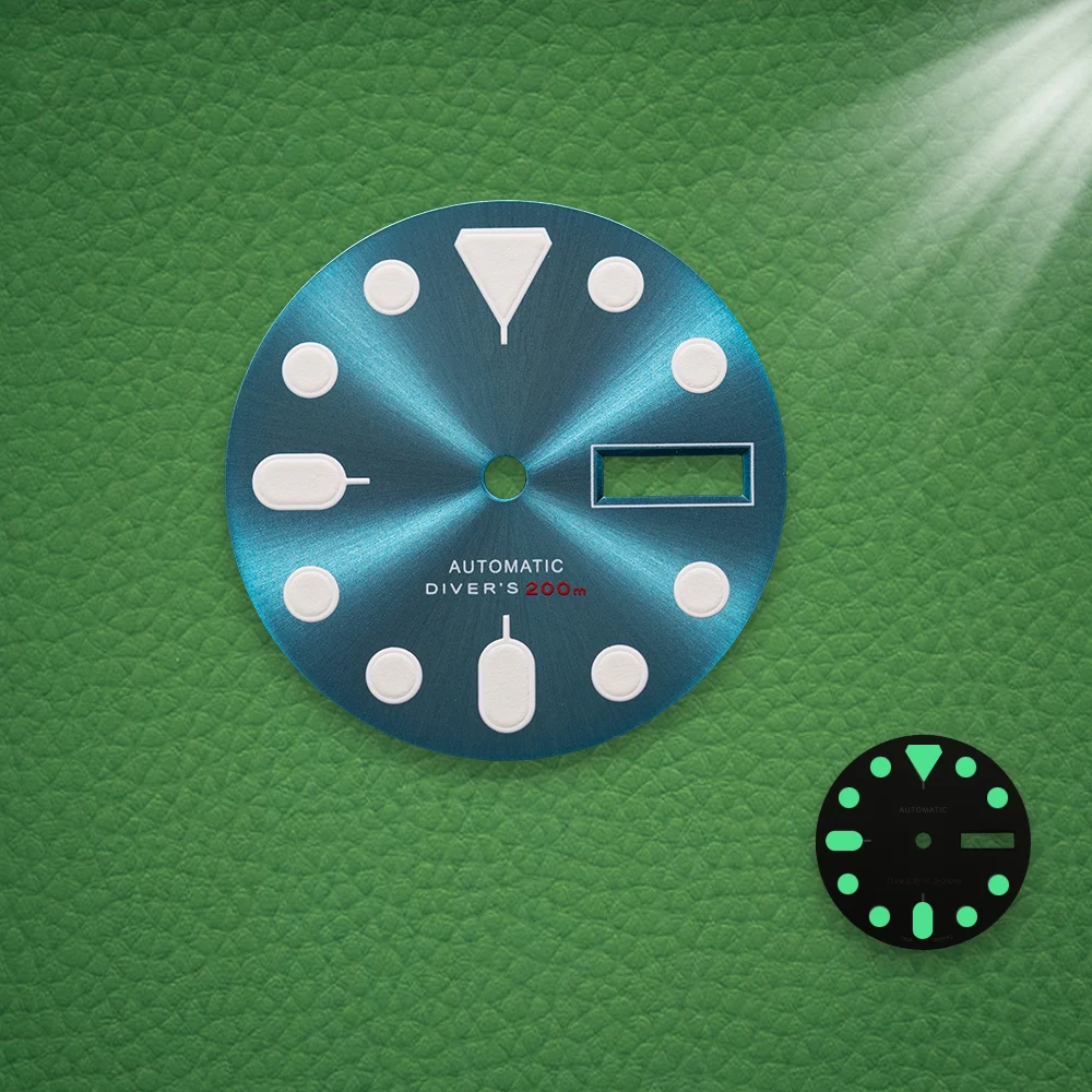 S Logo Dial 28.5mm NH36 Dial Fit NH35/NH36 Japanese Movement C3 Strong Green Luminous Watch Modification Accessories view 3