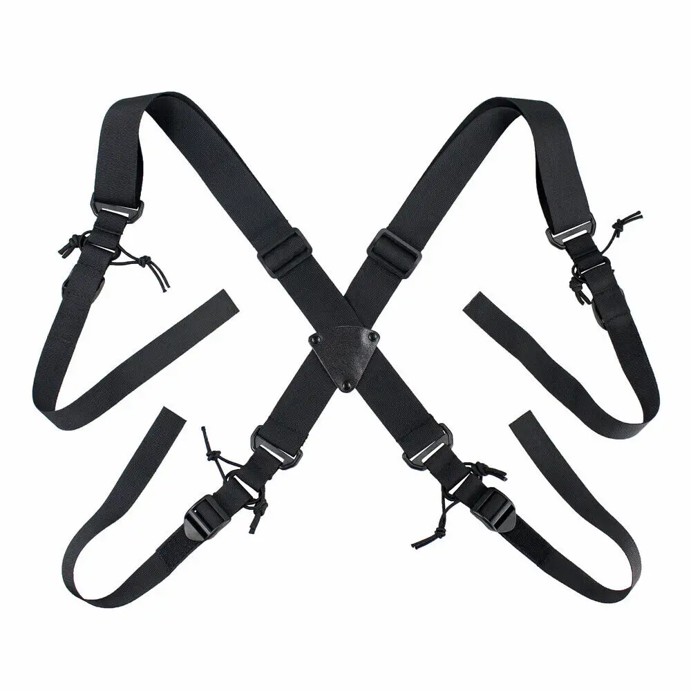 Tactical X-Back Suspenders Military Belt Duty Harness Strap Back Support for Hunting Hiking Airsoft Multifunctional Strap