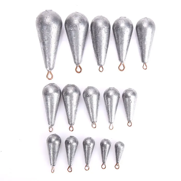 

Fishing Tools Oval 10g-100g Split Shot Water Droplets Lead Sinkers Lead Weights