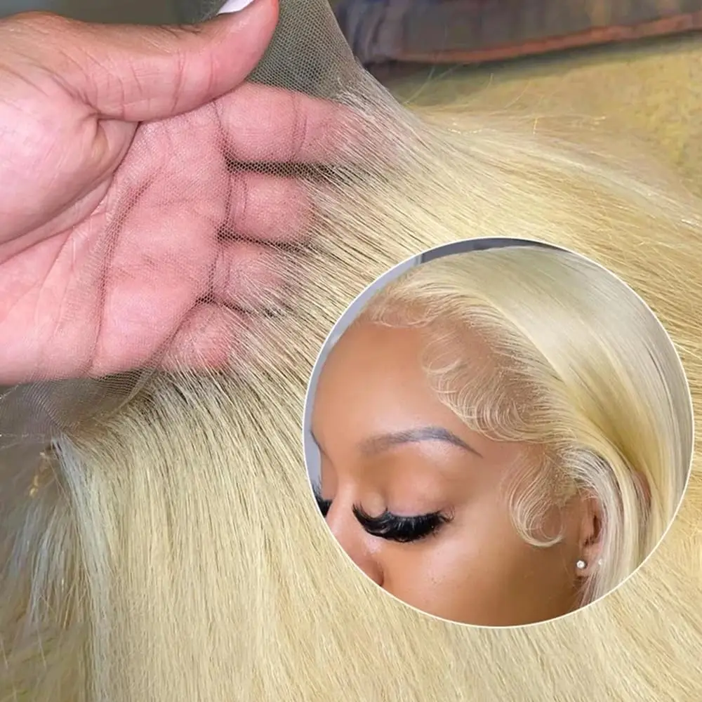 30 38 بوصة شقراء 613 شعر طبيعي مفرود باروكة 200 الكثافة 13x6 الدانتيل الجبهة خصلات الشعر المستعار الإنسان 100% البرازيلي الملونة باروكة من شعر طبيعي #4