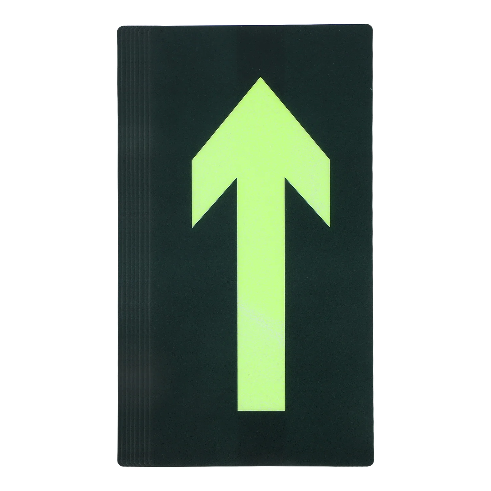 8 قطعة ملصقات خروج الطوارئ المتوهجة الليلية علامات السهم المقاومة للماء للمساحات التجارية العامة نقطة تجميع أمان الإخلاء