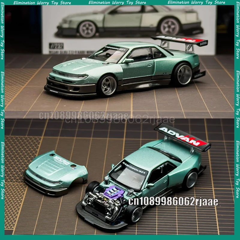 En stock Kaido House MINIGT Nissan Silvia S13-R KAIDO WORKS V1 KHMG Modelo de coche de aleación 232 Chase Modelo de metal fundido a presión