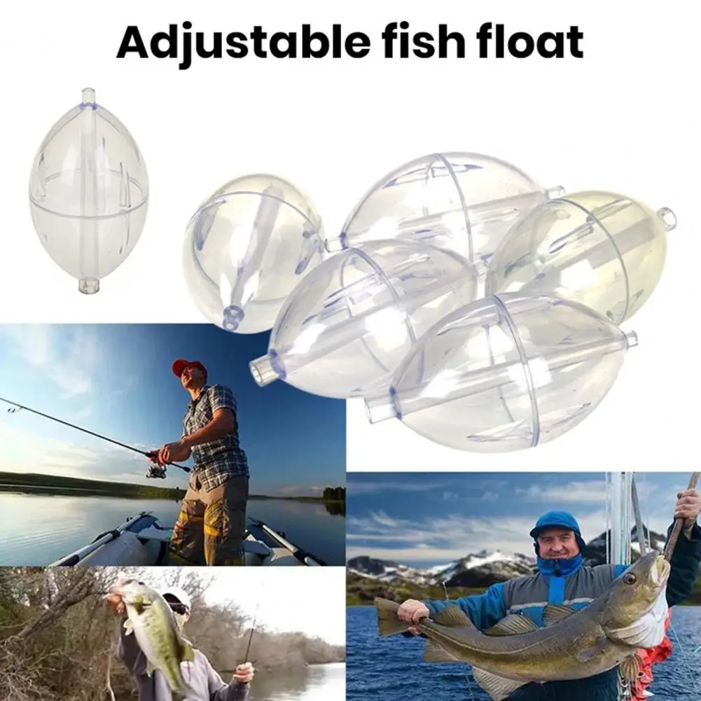 Durable Fishing Float Adjustable Portable Water Filling Fishing Oval Bubble Float Kit for Outdoor Fishing 5pcs Slip Cast Spin