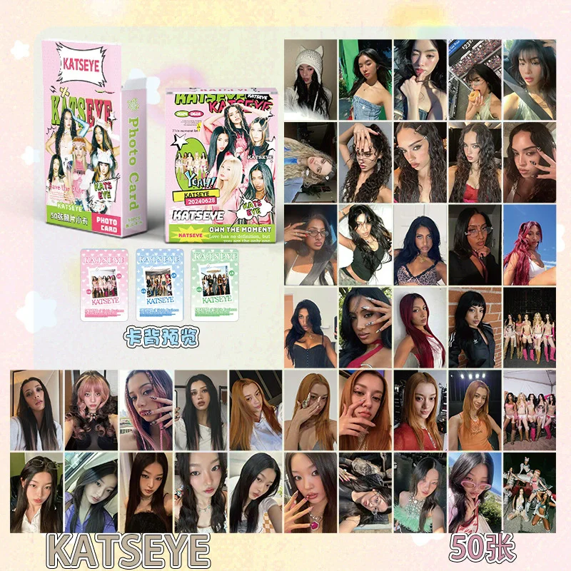 Juego de tarjetas fotográficas de álbum KATSEYE del grupo de chicas coreanas, 50 Uds., Daniela Manon Megan, regalo coleccionable para seguidores de tarjetas LOMO