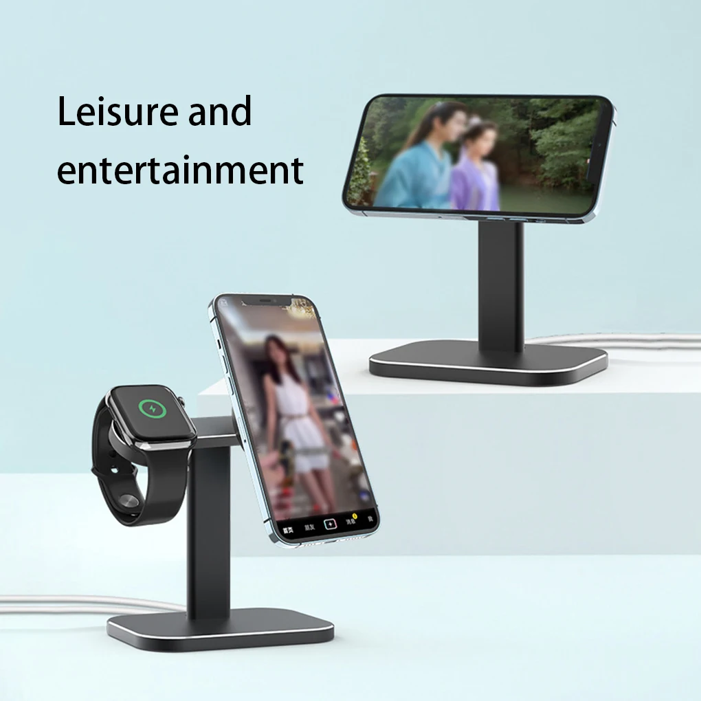 

Подставка для зарядного устройства для дома и офиса, держатели для хранения 2 в 1, держатель для беспроводного зарядного устройства для умных часов, черная стойка для хранения