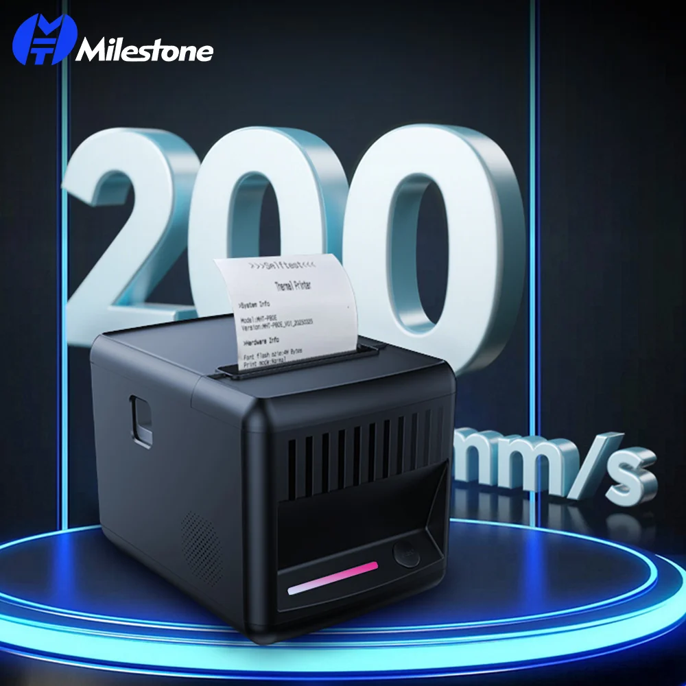 

3Inch Thermal Receipt Printer with Auto Cutter, High-Speed USB LAN POS Printer for Restaurant Kitchen Retail Shop Ticket Printer