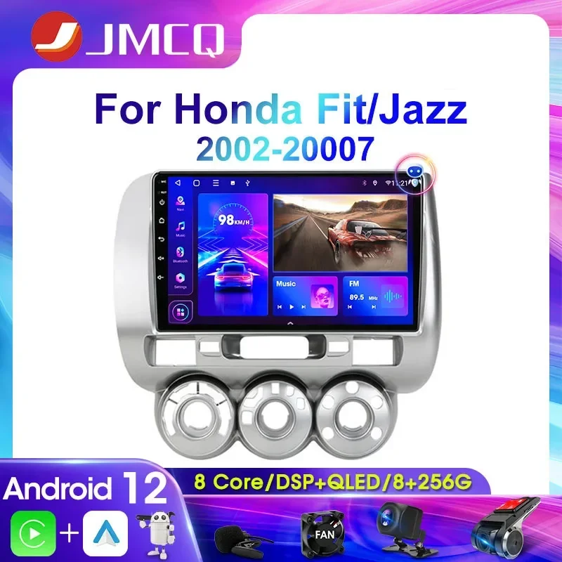 

JMCQ 2Din Android 12 Car Radio Multimedia Video Player Stereo For Honda Fit Jazz City 2002-2007 Navigation Head Unit Carplay 4G