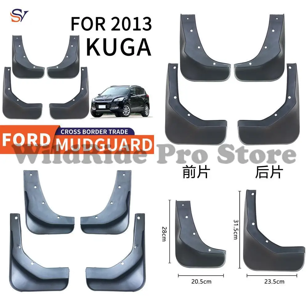 

Front & Rear Easy Installation Protection Fender Flares for 2013 Ford Kuga Tire Mud Guards PP Soft Rubber Material