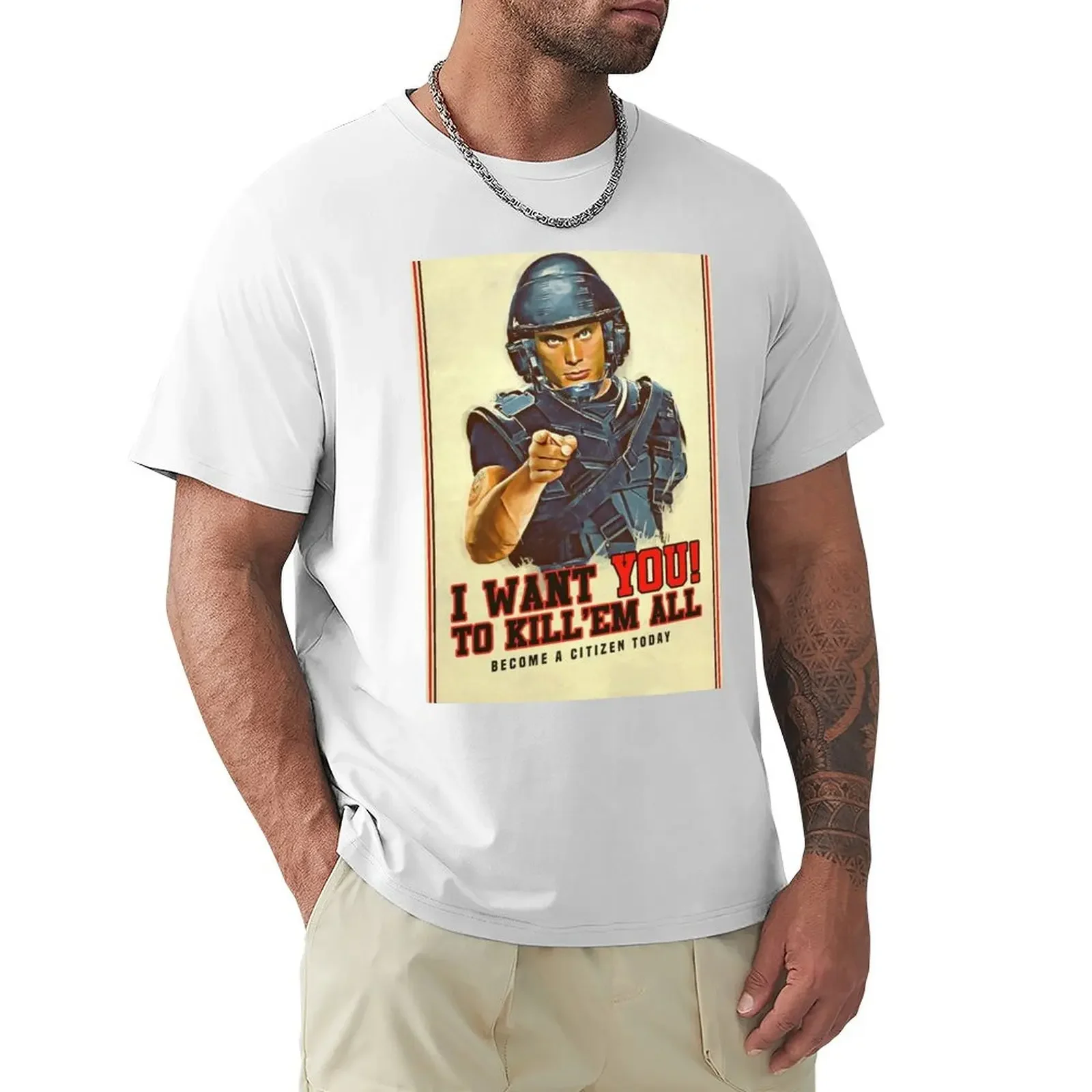 

Starship Troopers recruitment poster T-shirt anime clothes funnys men t shirts