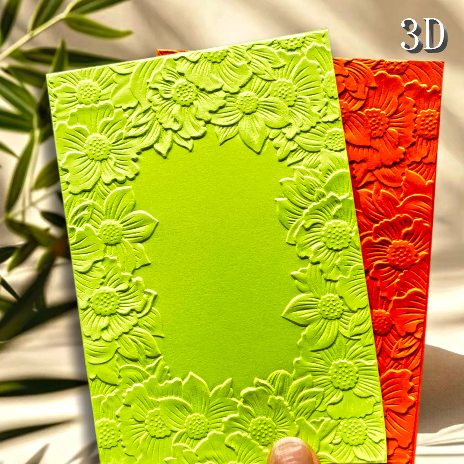 مجلد منقوش ثلاثي الأبعاد - سحر ظلال الزهور، موضوع إطار زهرة عالم حالم، بلاستيك متين، مصنوعات يدوية وسجلات قصاصات