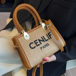 Holiday Style Grass Woven Handbag For Women Fashion Brand 2024 New Summer Popular Crossbody Bag Small Casual Beach Square Totes