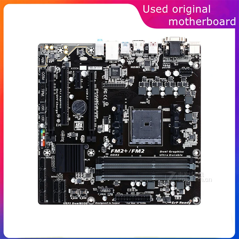 

Used FM2+ FM2 For AMD A88X GA-F2A88XM-D3HP F2A88XM-D3HP Computer USB3.0 SATA3 Motherboard FM2b DDR3 Desktop Mainboard