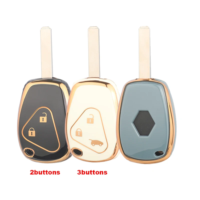 

jingyuqin Remote TPU Car Key Case Fob For Renault Megane Laguna Modus Espace Duster Logan DACIA Sandero Fluence Clio Kangoo