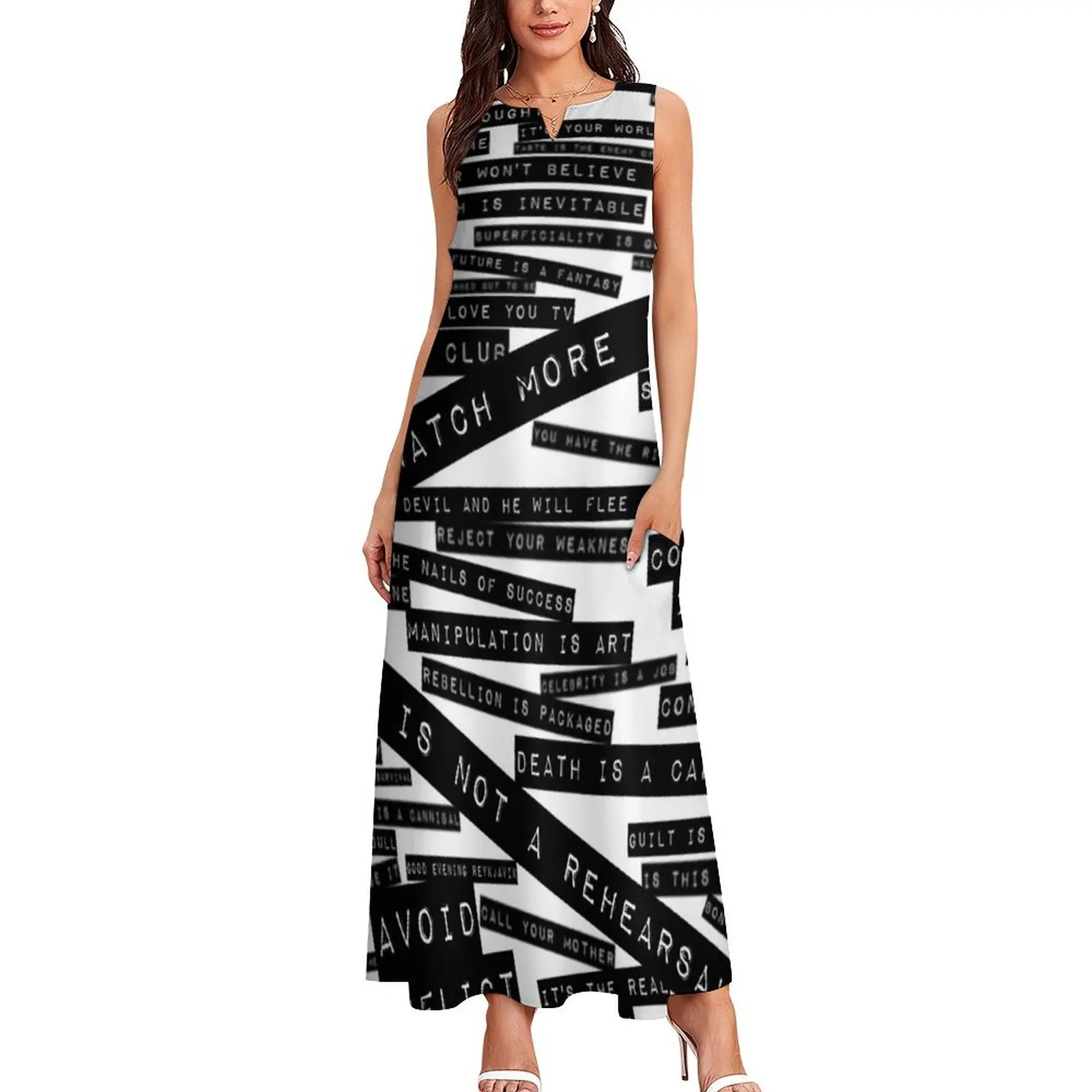 u2 zootv quotes Long Dress Summer women's clothing evening dress Dress