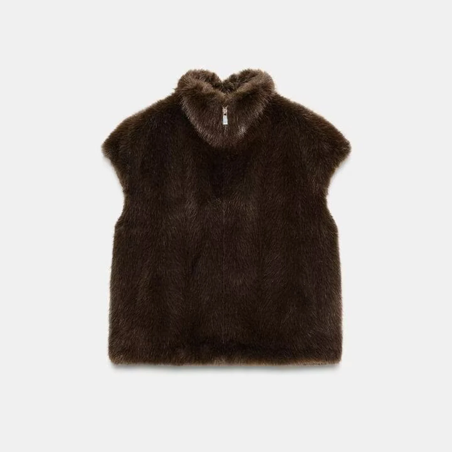 Z 2025 Nieuw Dames Faion Personali Vest Kunstbont Effect Vest Stand Fit Europese Sle Youth Faion