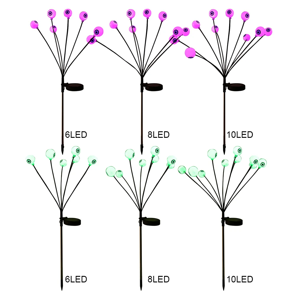 ديكور الهالوين مقلة العين الخضراء يتمايل اليراع ضوء IP65 مقاوم للماء الشمسية هالوين مسار الضوء يدوم حتى 20 ساعة مصباح حديقة بالطاقة الشمسية #2