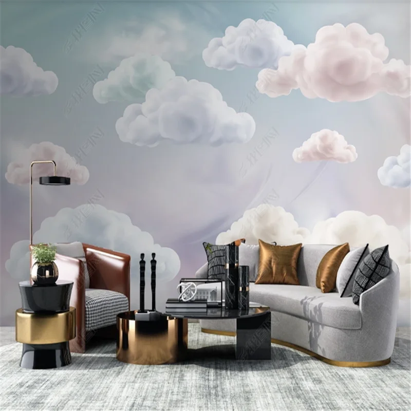 

Modern Murals Wallpaper For Living Room Fantasy Cloud Natural Scenery Illustration Printing TV Background Wall Paper Home Decor