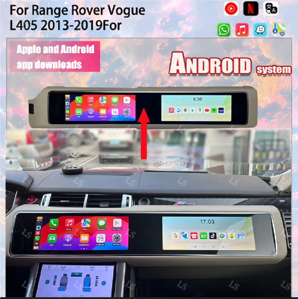 

12.3+12.3inch Dual Android Screen For Land Rover Range Rover Sport L494 2014-2019 Car Radio GPS Multimedia Video Player Carplay