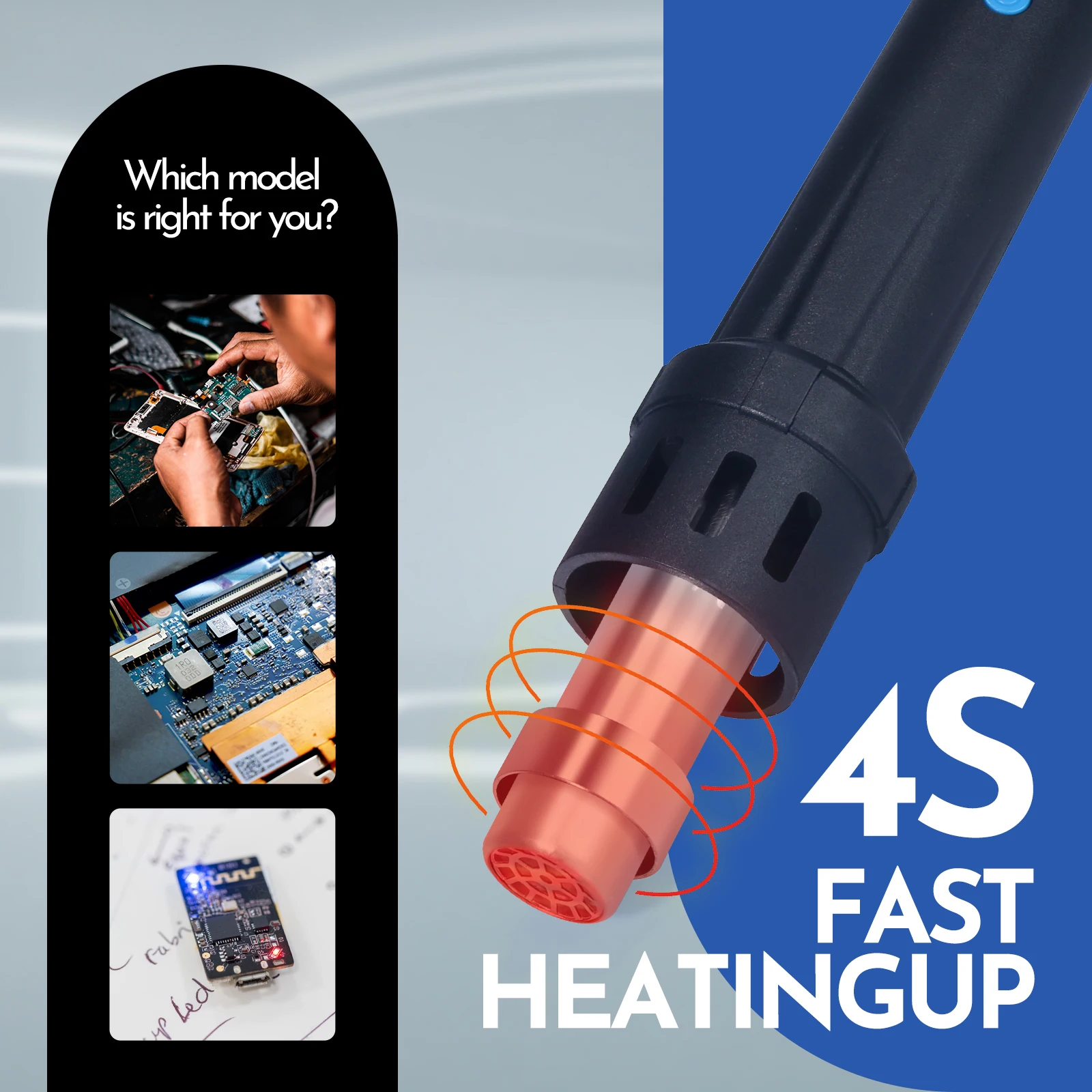 WEP 993DM-IV 납땜 스테이션 1000W 고출력 실험실용 열풍 리워크 스테이션, 24시간 작동 열풍기 블로워 타입