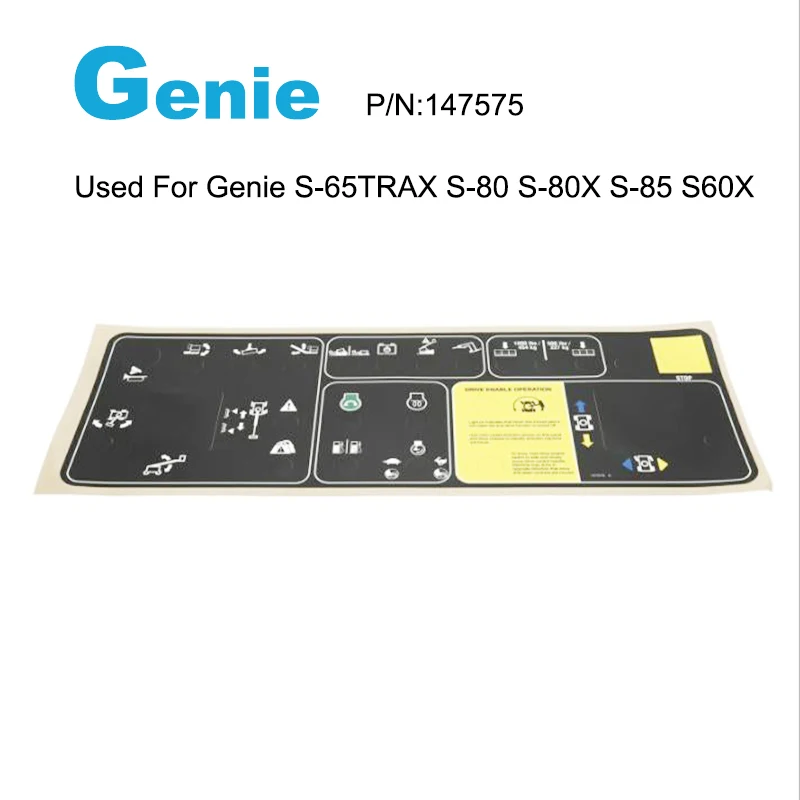 

147575 147575 GT GE-147575 Control Panel Decal Used for Genie S-65TRAX S-80 S-80X S-85 S60X