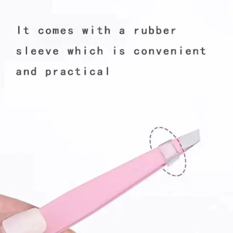 4pcsEyebrow Tweezers, Stainless Steel Eyebrow Tweezers with Leather Casing-Facial Hair, Debris and Ingrown Hair Removal image 5