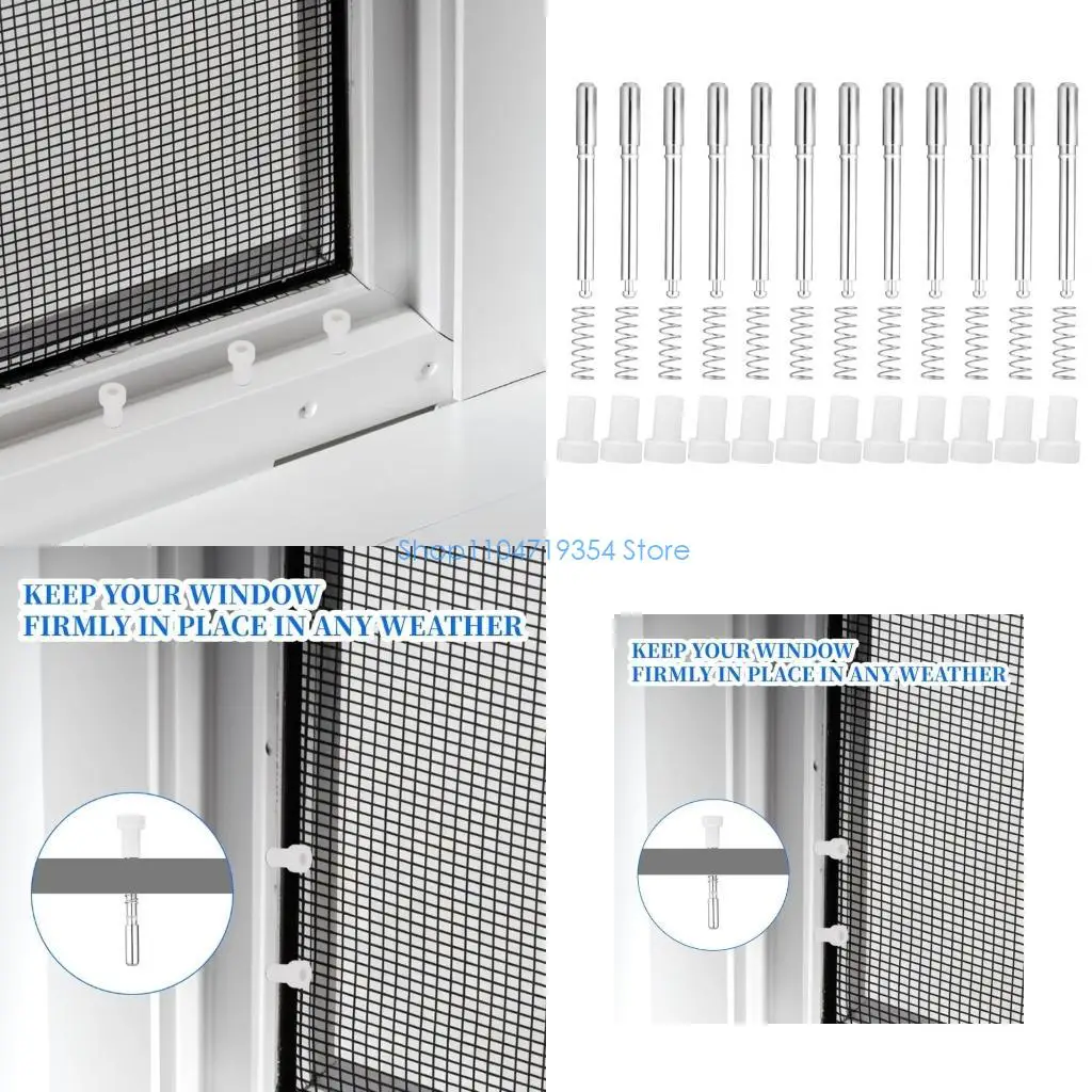 

0XLD не подверженные коррозии зажимы для оконных экранов, пружинный штифт, осторожное крепление, 12 шт.