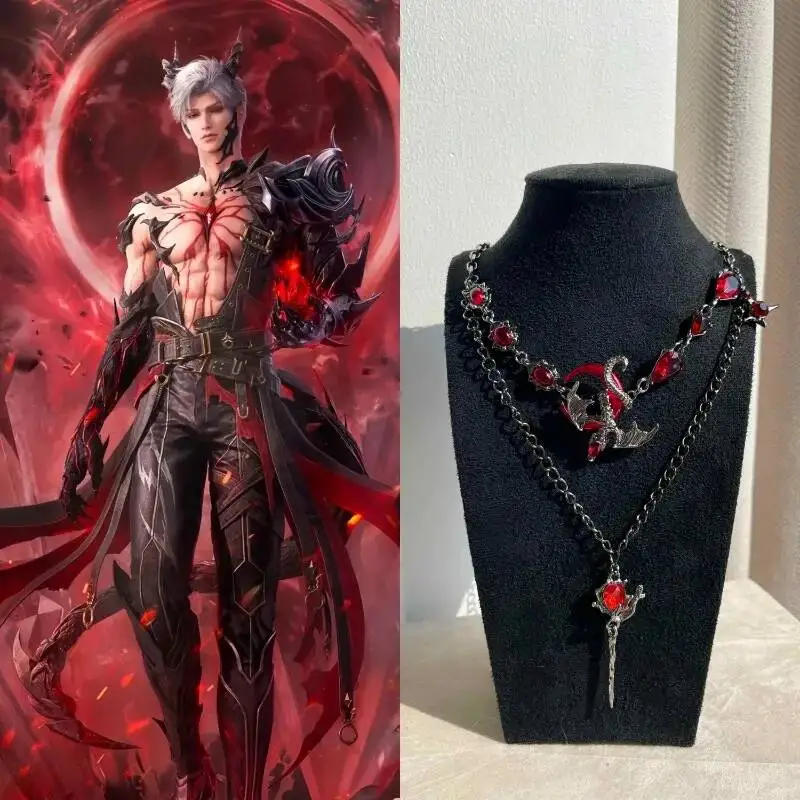 

Love And Deepspace Sylus Dragon Sculpture Anime Cosplay Double-Deck Pendant Necklace Cartoon Amulet Pendants Acg Ornament Xmas G