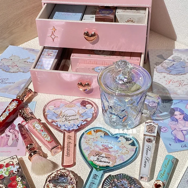 Flower Knows the 6 Th Anniversary Surrounding Unicorn Cup Cupid Handheld Mirror Table Mat Carpet mirror decoration  makeup