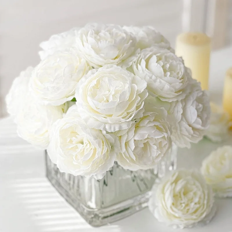 5/10 Stücke Pfingstrose Künstliche Blumen Bouquet 20 CM Gefälschte Blumen für Home Room Decor Garten Hochzeit Dekoration DIY Vase Pflanze Ornament – Detail 2