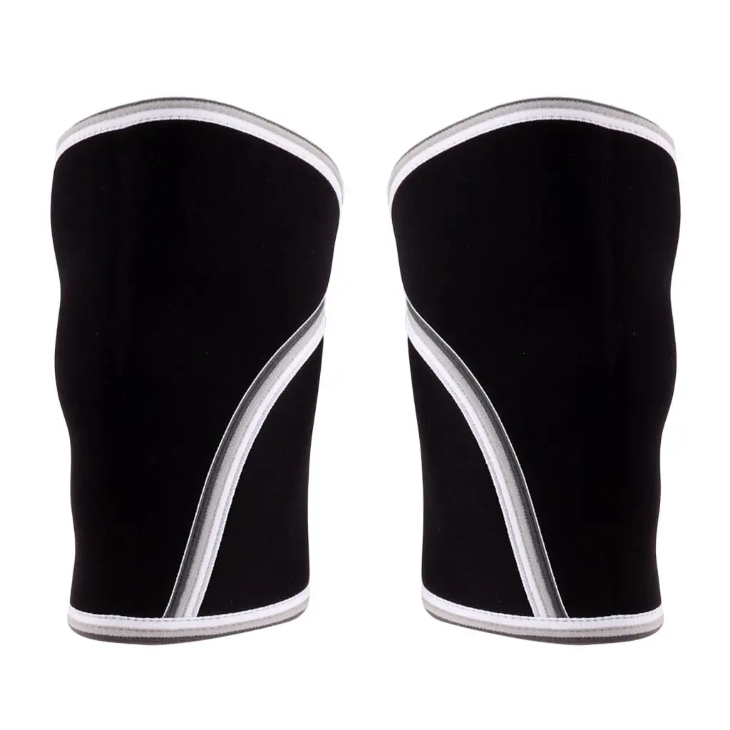 1 paio di ginocchiere a compressione in neoprene da 7 mm per sollevamento pesi e powerlifting