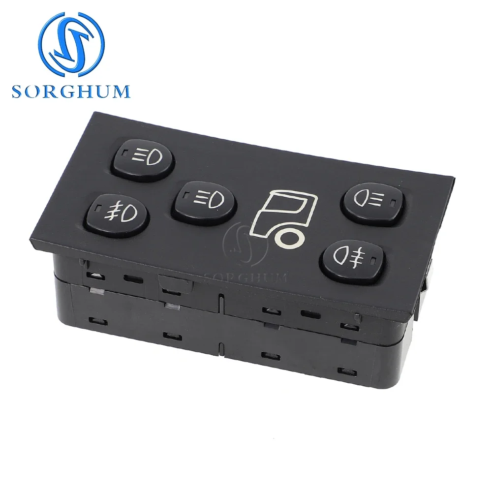 SORGHUM 1507637   مفتاح التحكم في المصباح لـ SCANIA P G R T-Series Hazard ضوء المصباح تحذير زر مقبض لوحة 9 دبابيس قطع غيار الشاحنات