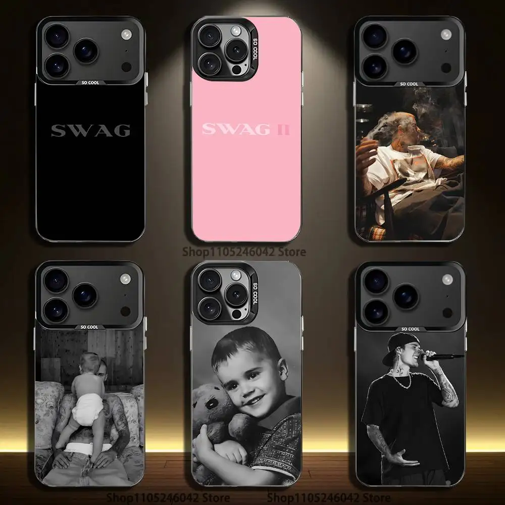 

J-Justin B-Bieber Swag II For iPhone 17,16,15,14,13,12,11,Mini,Pro,E,SE4,XS,MAX Black Candy Matte Cover