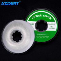 AZDENT Dental Orthodontic Elastic Ultra Rubber Power Chain Band Transparent Color Size Long Short Continuous 15FT/Roll