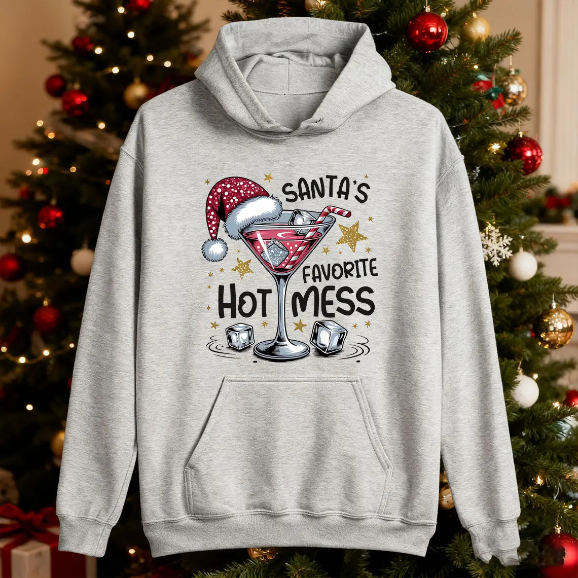 

Любимый хит продаж Санты, забавная рождественская толстовка с длинными рукавами, праздничный топ для питья, ночной рождественский наряд для девочек, подарок