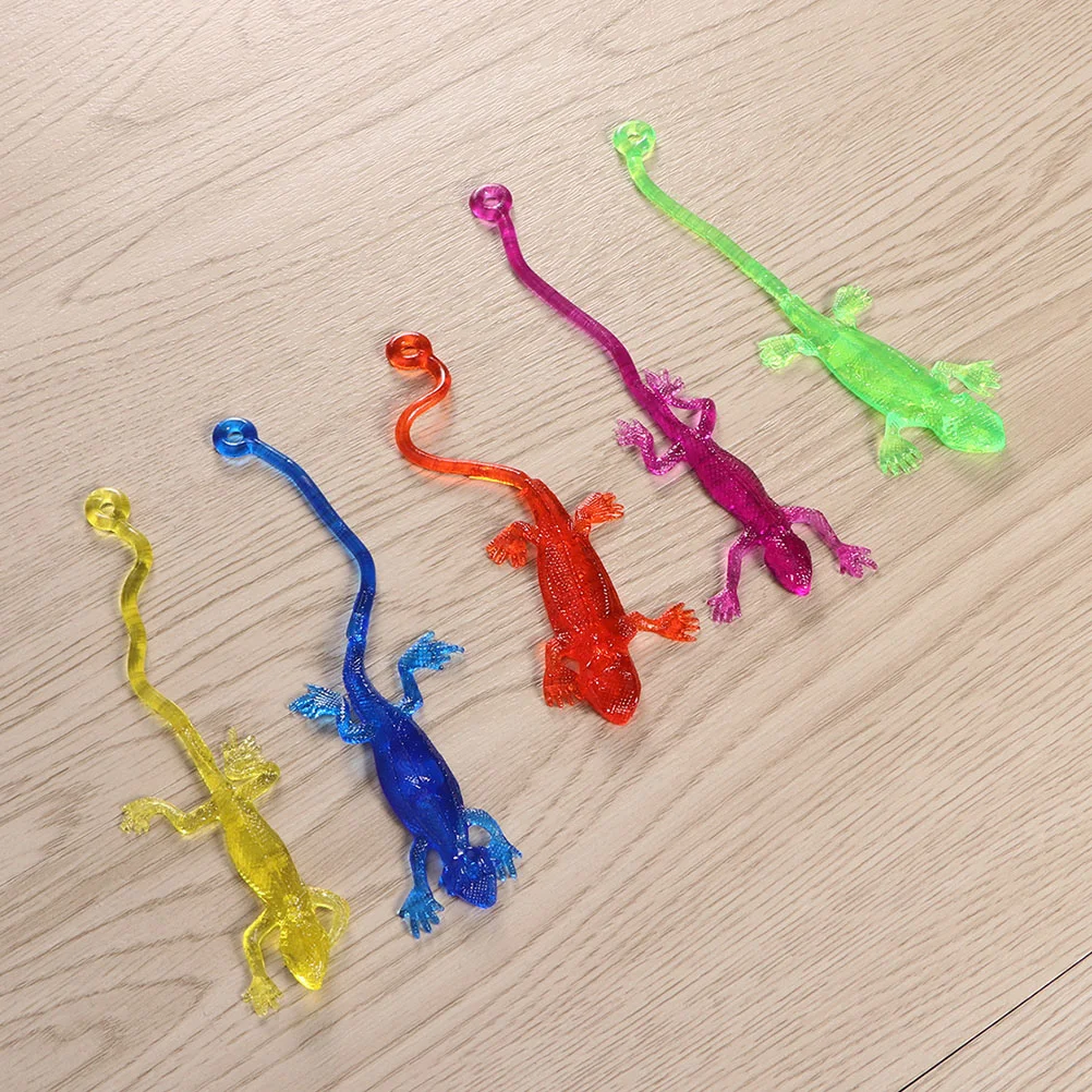 15 Pcs Lizard Soft Gummy Ball Kids Toy Funny Sticky Stretchy Artificial Plaything Interactive Child