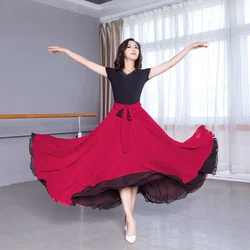 Double Swing Chiffon Skirt Dance Skirt Double Inside Outside Swing Long Skirt Korean Fashion Skirts Clothes for Women