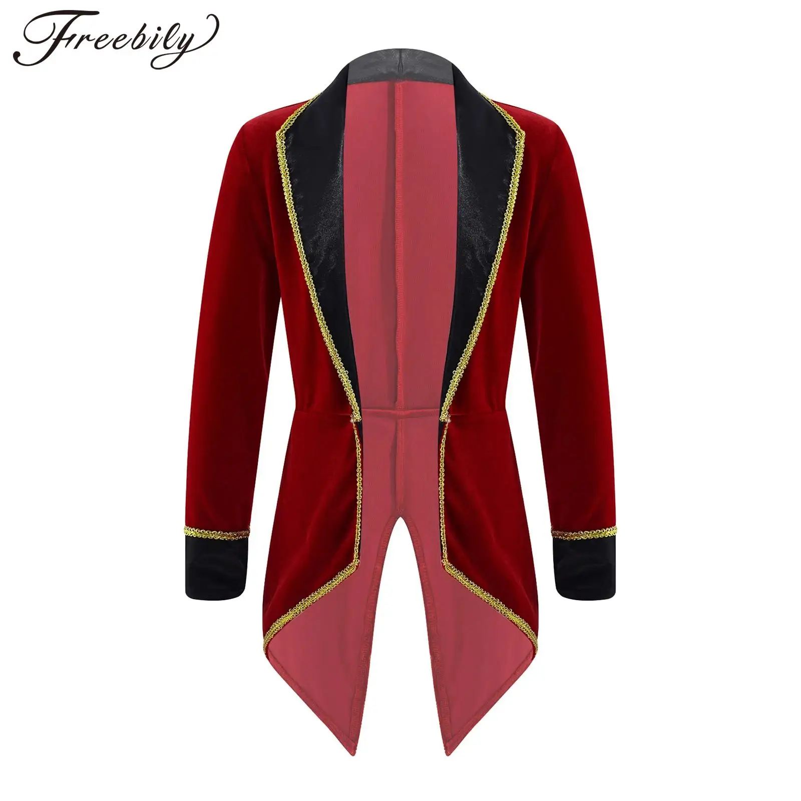 Bambini ragazzi ragazze Circus Ringmaster Showman Costume rinascimentale Steampunk Tailcoat Pirate Vampire Jacket cappotti Halloween Dress Up