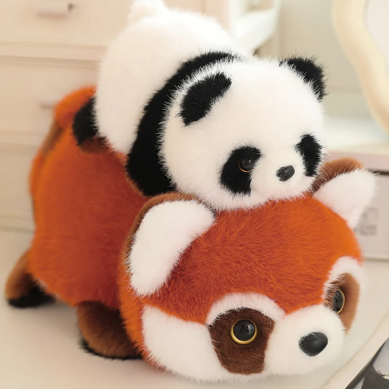 

Cute Reversible Panda Raccoon Plush Toys Double Sided Stuffed Animals Plushies Doll Soft Pillow for Kids GIrls Xmas Gifts Decor