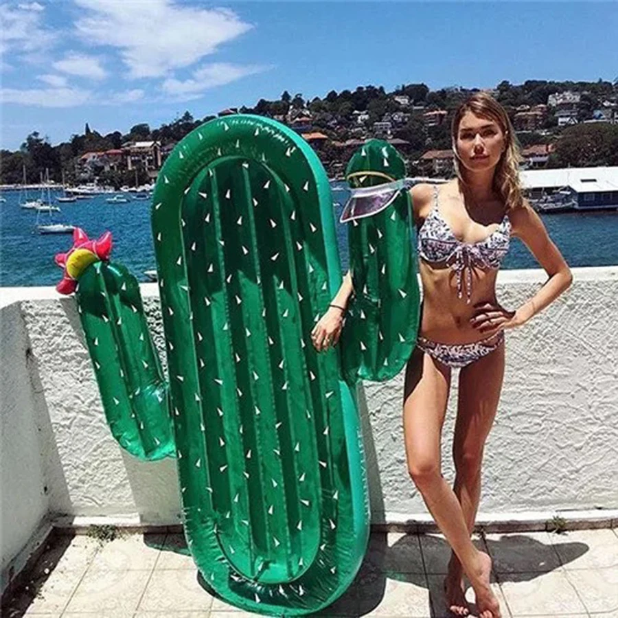 Cactus Water Inflatable Float Outdoor Beach Mat Courtyard Bathtub Swimming Pool Water Bed Inflatable Float Bed