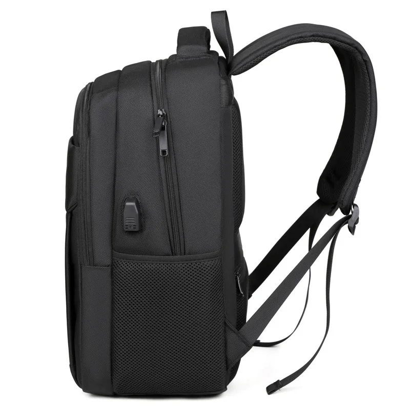 

Backpack Large Capacity Commuter Computer Backpack Manufacturer Men's Textured Black Backpack with Reflective Strips